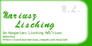 mariusz lisching business card